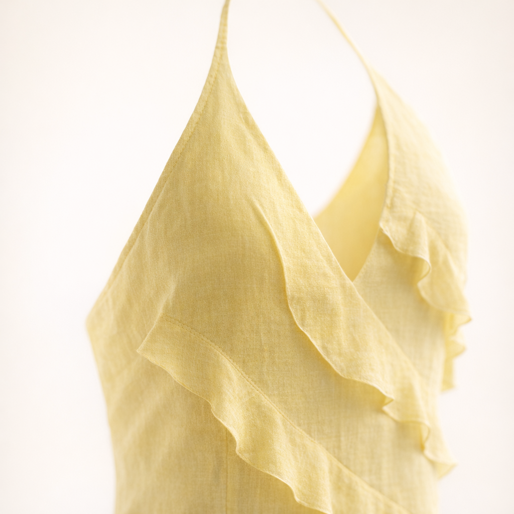 Fawnbury | Women’s Ruffle Trim Halter Maxi Dress