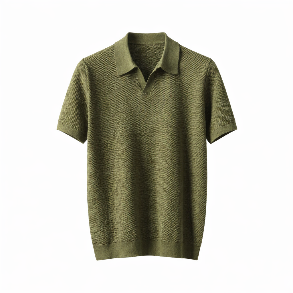Fawnbury | Men’s Textured Knit Polo Sweater