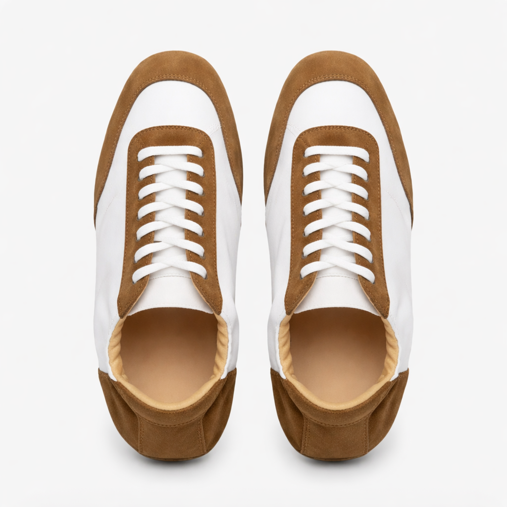 Fawnbury | Men’s Suede Trim Retro Leather Sneakers