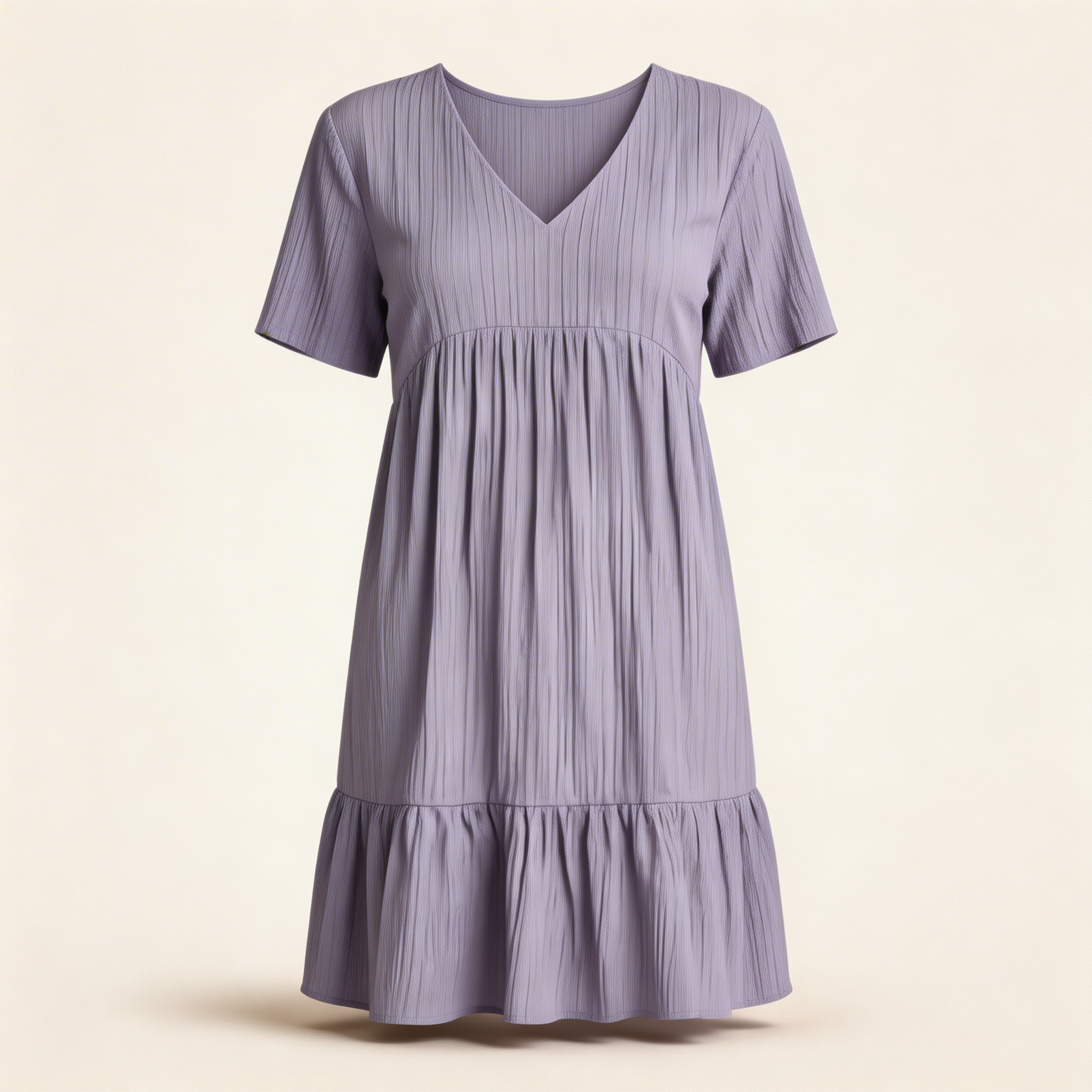 Fawnbury | Women’s Textured V-Neck Babydoll Mini Dress