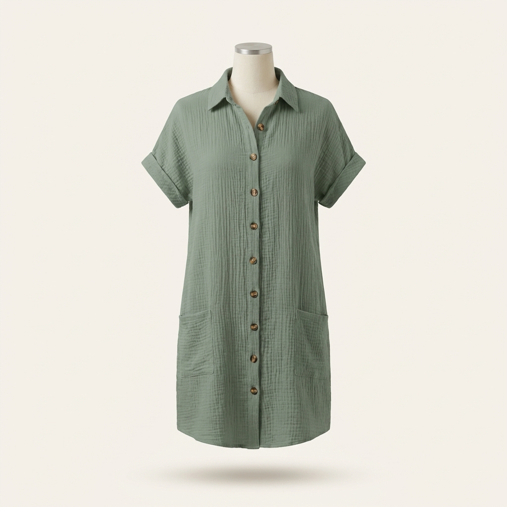 Fawnbury | Women’s Button-Up Cotton Shirt Dress
