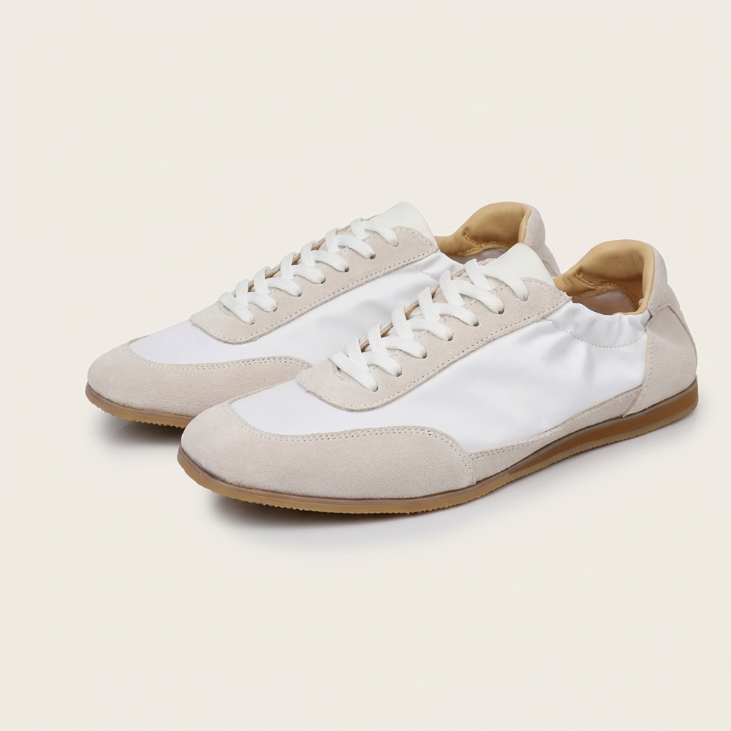 Fawnbury | Men’s Suede Trim Retro Leather Sneakers