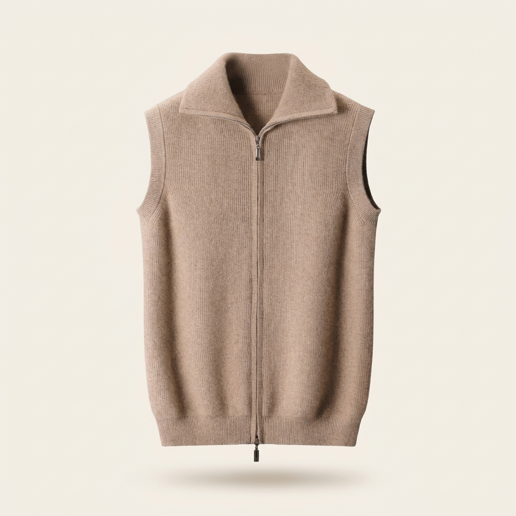 Fawnbury | Men’s Zip-Up Fine Knit Sleeveless Vest