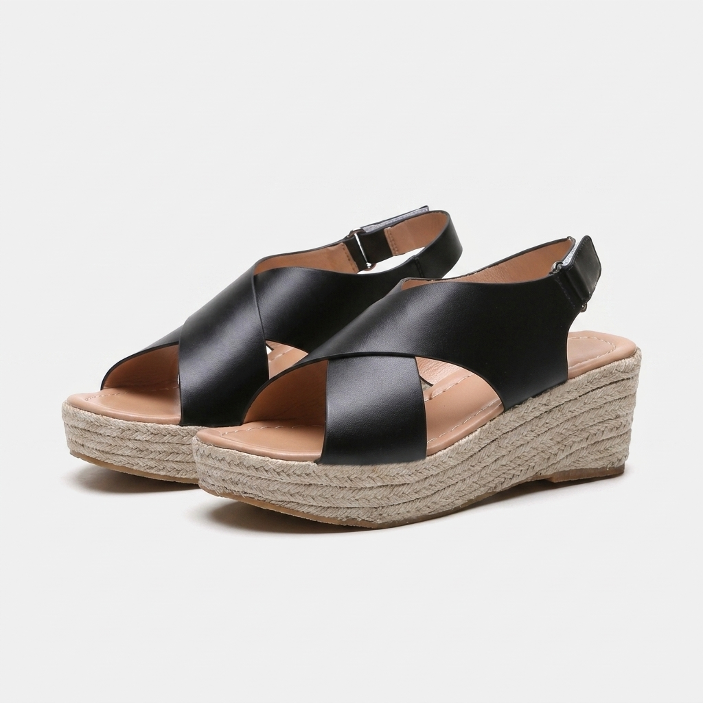 Fawnbury | Women’s Cross-Strap Espadrille Wedge Sandals
