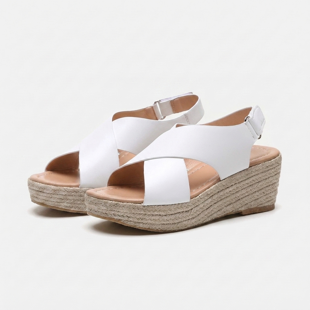Fawnbury | Women’s Cross-Strap Espadrille Wedge Sandals