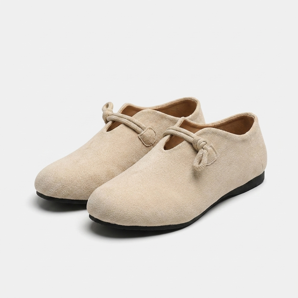 Fawnbury | Women’s Suede Tie-Front Flat Shoes